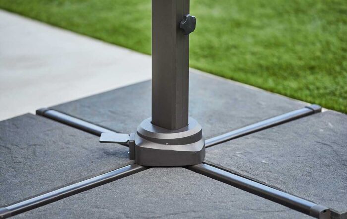 Cane-Line Side Arm Hyde Luxe Tilt Parasol 3m x 3m Square with Wood Frame