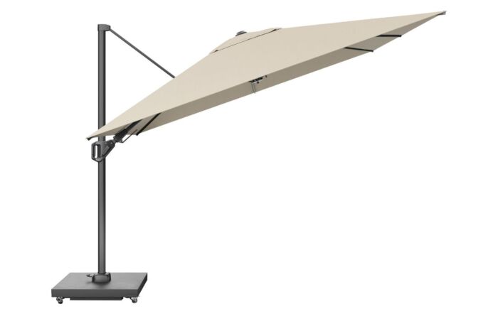 Platinum Challenger T2 3.5 x 2.6 mt Rectangular Champagne Free Arm Parasol With 90kg Wheeled Base