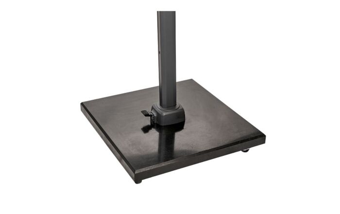 Platinum Challenger T2 3mt Square Luna Grey Free Arm Parasol & 90kg Wheeled Granite Base