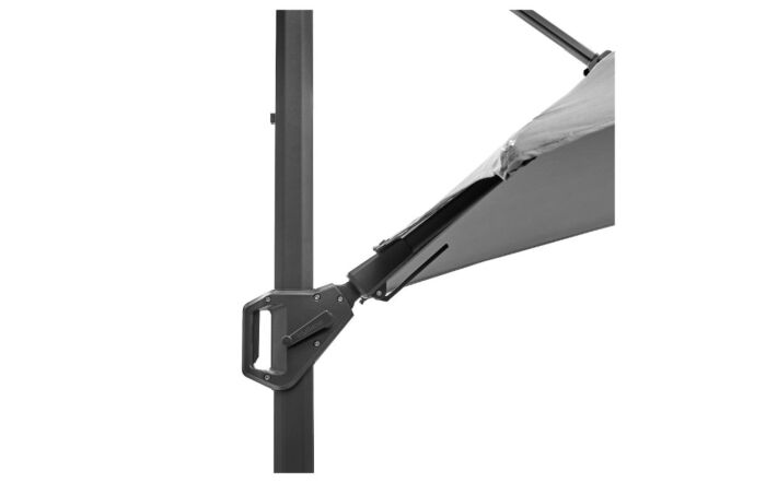 Platinum Challenger T2 3mt Square Luna Grey Free Arm Parasol & 90kg Wheeled Granite Base