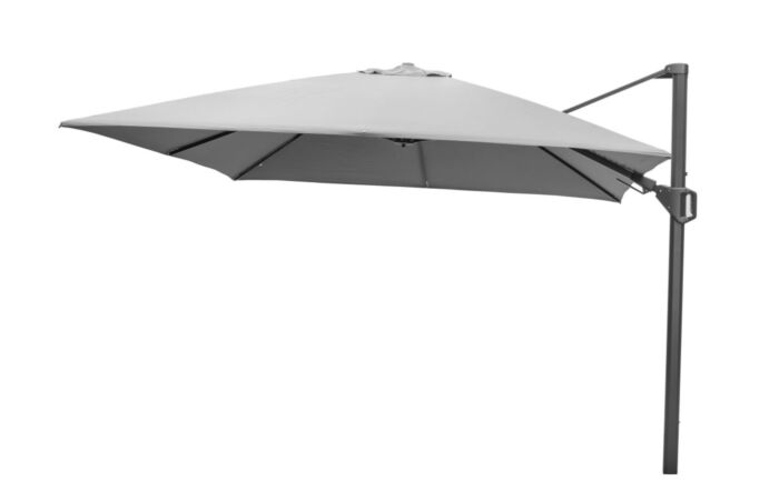 Platinum Challenger T2 3mt Square Luna Grey Free Arm Parasol & 90kg Wheeled Granite Base