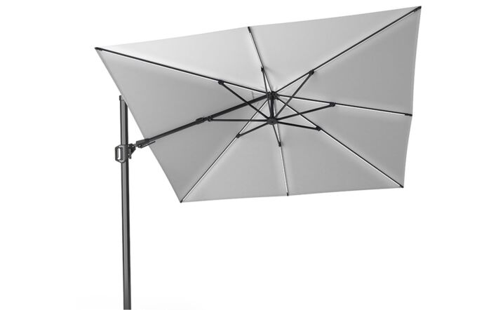 Platinum 3m Glow Cantilever Parasol in Luna Grey - Includes Granite Base