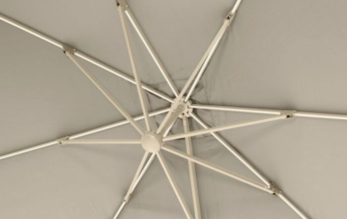 Platinum Glow Challenger T2 3mt Square Sandstone-Champagne Free Arm Parasol And 90KG Wheeled Base