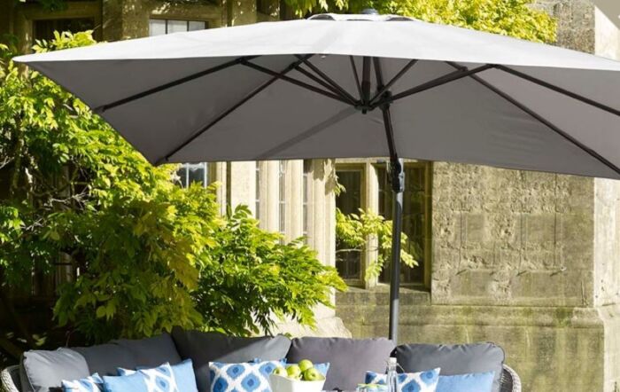 Bramblecrest Lichfield 2.7m Square Sand Parasol - includes Granite Base & Protective Cover