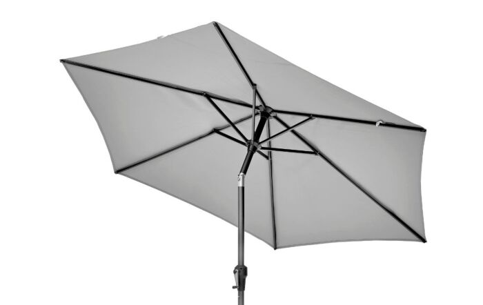 Platinum Riva 3.5mt Luna Grey Parasol & 40kg Wheeled Base