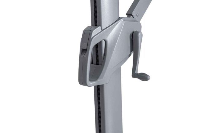 Maze Zeus Grey 3.5M Round Cantilever Parasol with LED Lights and Base