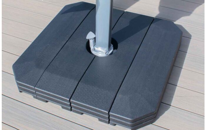 Maze Zeus Grey 3.5M Round Cantilever Parasol with LED Lights and Base