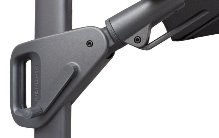 Platinum  Nexus T2 Premium Anthracite/Faded Black Free Arm Parasol With Ancona 90kg Ceramic Wheeled Base