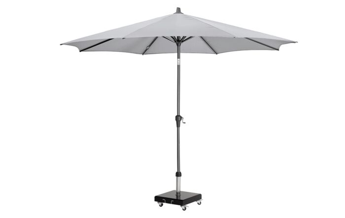 Platinum Riva 3m Round Parasol with Base - Luna Grey