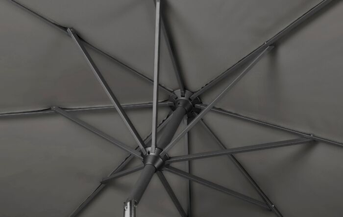 Platinum Riva Faded Black Premium 3mt Round Parasol & 25kg Base