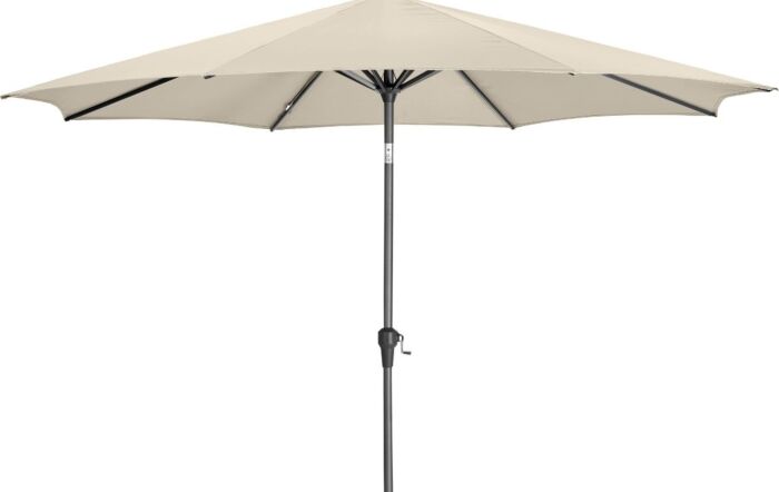 Platinum Riva 3mt Round Champagne Parasol & 40kg Ceramica Sandstone Wheeled Base