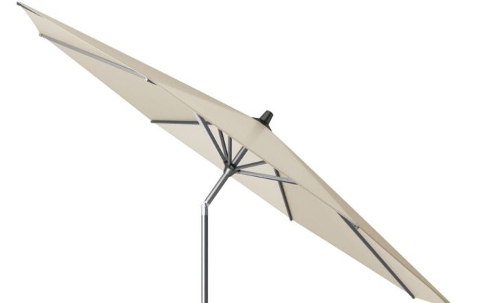 Platinum Riva Round Champagne 3.5mt  Parasol And 40kg Wheeled Base