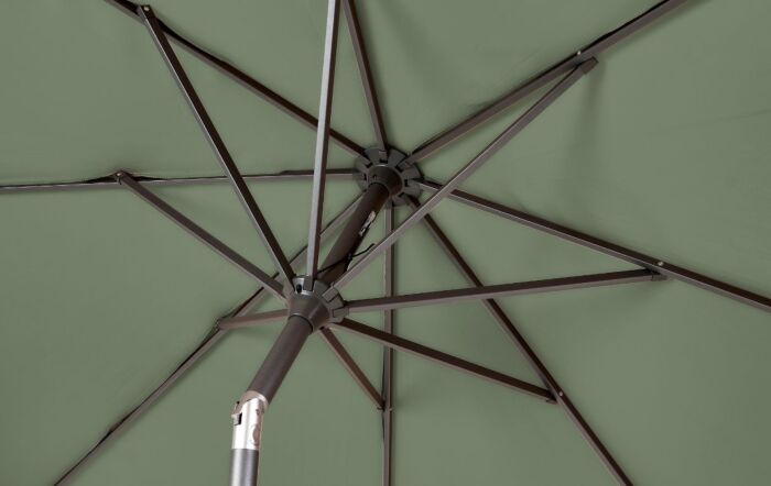 Platinum Riva 3mt Olive Parasol & 40kg Ceramica Sandstone Wheeled Base