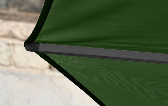 Platinum Riva 2.5mt Olive Parasol With 40kg Sandstone Ceramica Wheeled Base