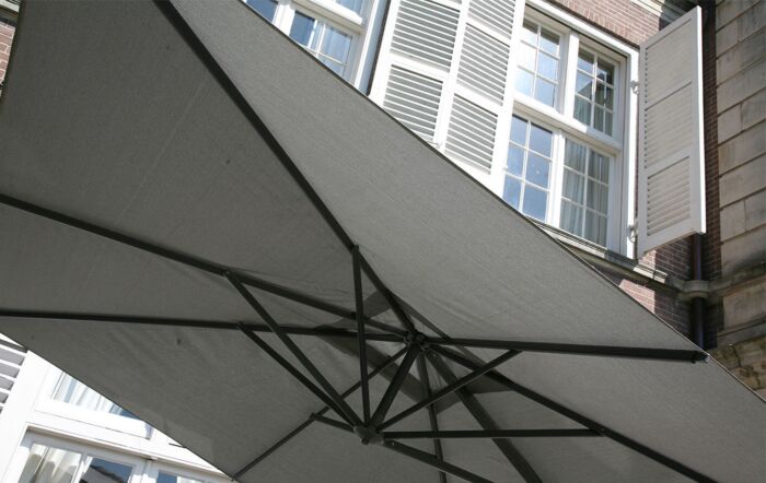 4 Seasons Outdoor 3m Square Taupe Siesta Parasol - Includes 125kg Siesta Granite Wheeled Base