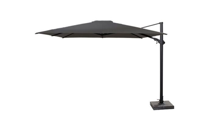 4 Seasons Outdoor Siesta Premium 3m Charcoal Square Parasol - Includes 125kg Siesta Granite Grey Base With Wheels