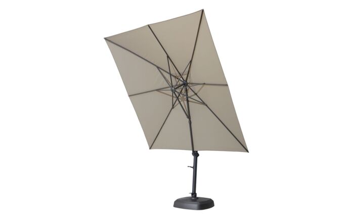 4 Seasons Outdoor Siesta Premium 3m Square Taupe Parasol - Includes 125kg Siesta Granite Wheeled Base 