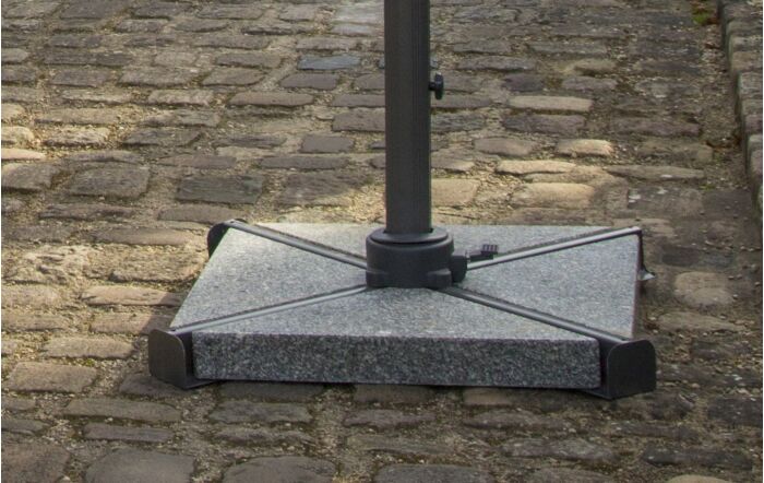 Bramblecrest Chichester 3M Square Grey Parasol - Includes Granite Base and Grey Cover  