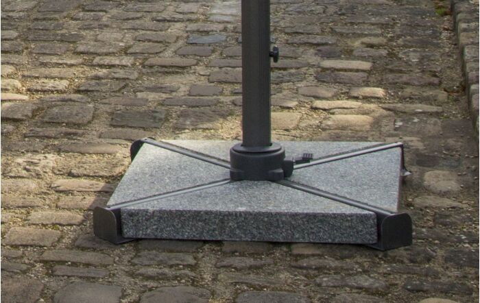 Bramblecrest Chichester 3M Square Sand Parasol - Includes Granite Base and Free Cover 