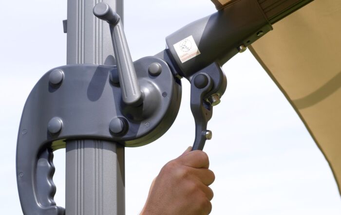 Bramblecrest Truro 3M Square LED Grey Parasol - includes Granite Base & Free Cover