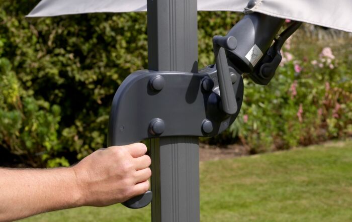 Bramblecrest Truro 3M Square LED Sand Parasol - includes Granite Base & Free Cover