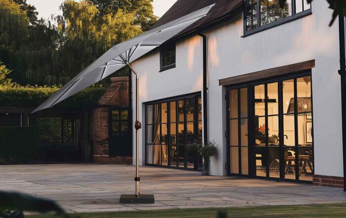 Platinum Glow Defender 3m Round Luna Grey Centre Pole Parasol