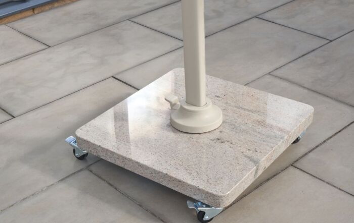 Platinum Venezia Round Edge Granite 120kg Wheeled Parasol Base Sandstone