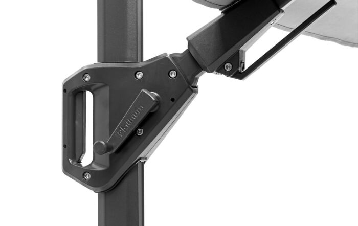 Platinum Voyager T2 2.7mt Free Arm Tilting Parasol Grey with Wheeled Base