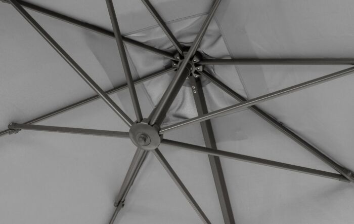 Platinum Voyager T2 2.7mt Free Arm Tilting Parasol Grey with Wheeled Base